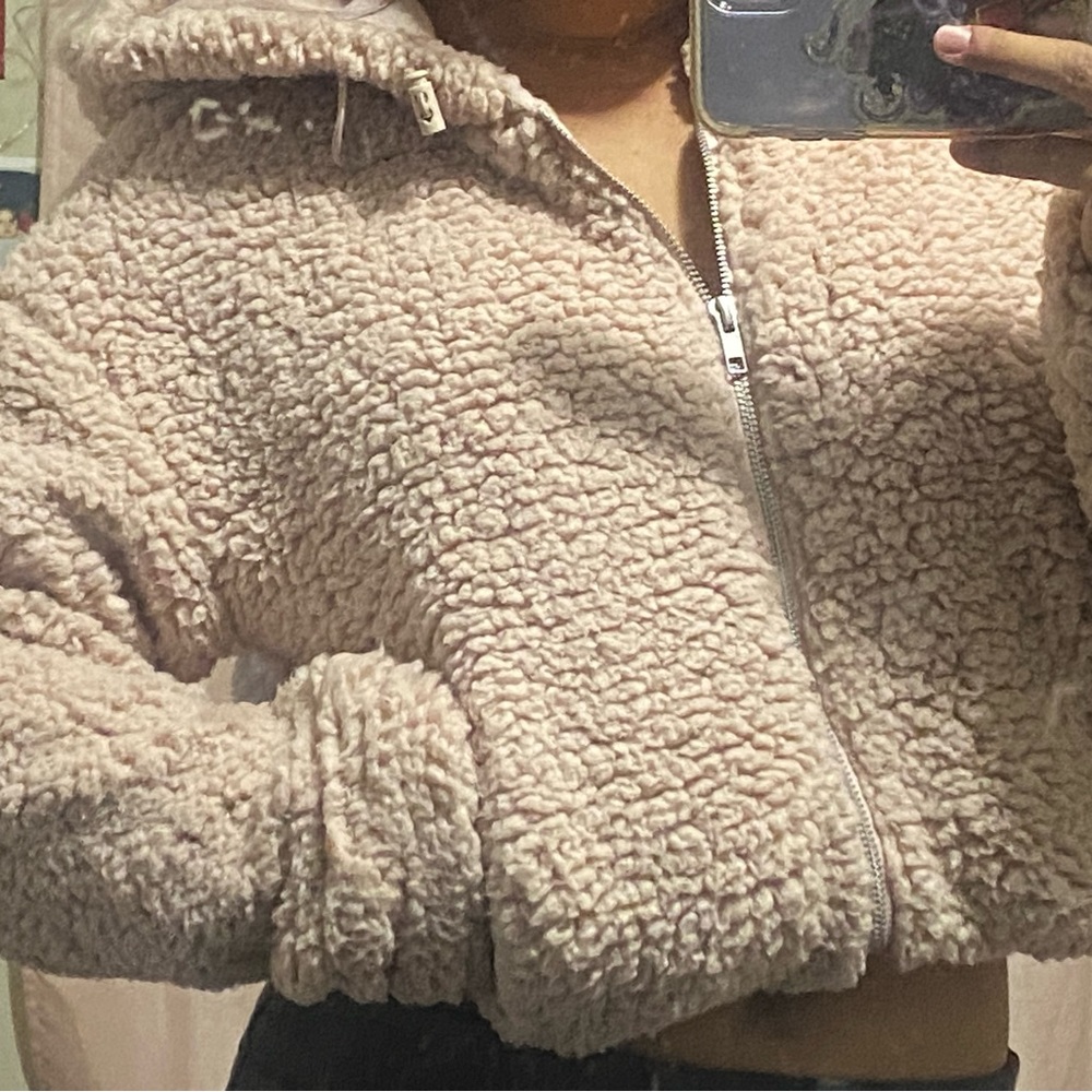 Pink Fluffy Zip up